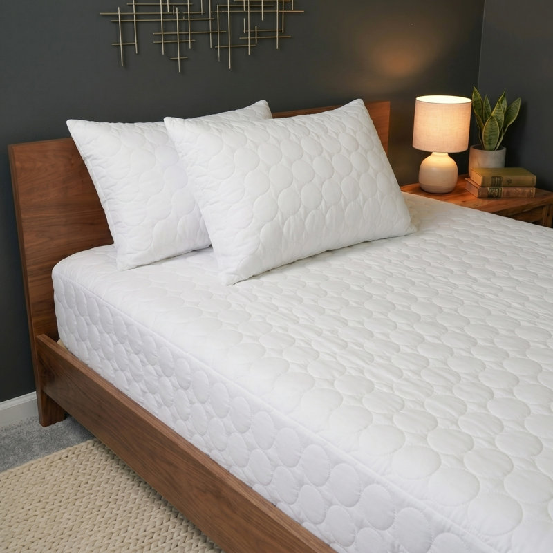 Hypoallergenic and Waterproof Mattress Protector Set - 2 Full Size Zippered Pillowcases and Mattress Cover (Natural White)