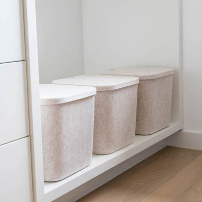 Sculpted Felt Storage Bin with Lid