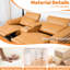 Canapé modulaire en cuir orange 5 pièces avec espace de rangement et sièges inclinables électriques, confortable pour un espace de vie principal, style moderne, rembourrage en coton technique