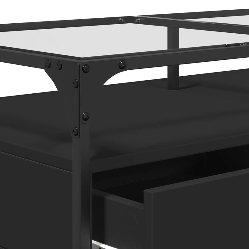 Alarnah Coffee Table with Storage, Black