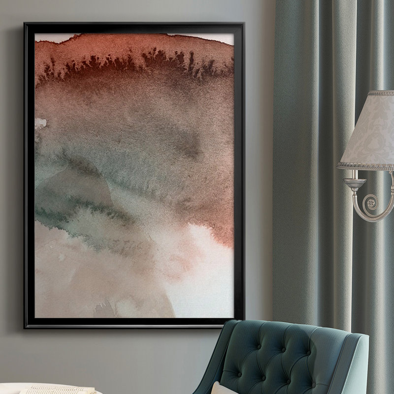 Red Ochre abstrait IV, reproduction encadrée de qualité supérieure - prête à être accrochée, H 42,5 po x l 30,5 po x P 1 po