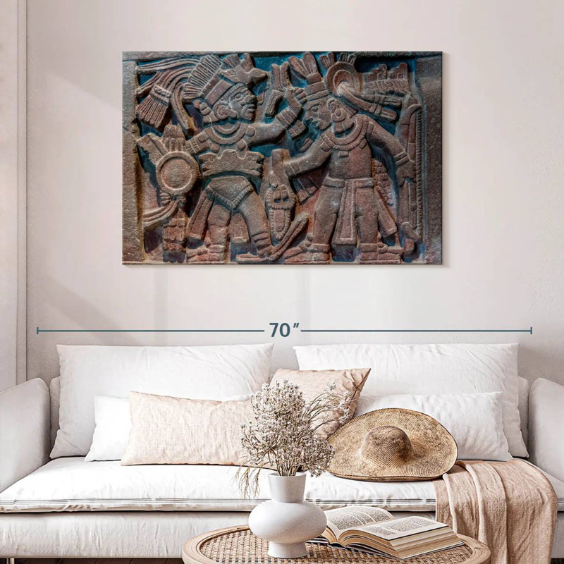 Senne Aztec Stone Carving, 30" H x 45" W