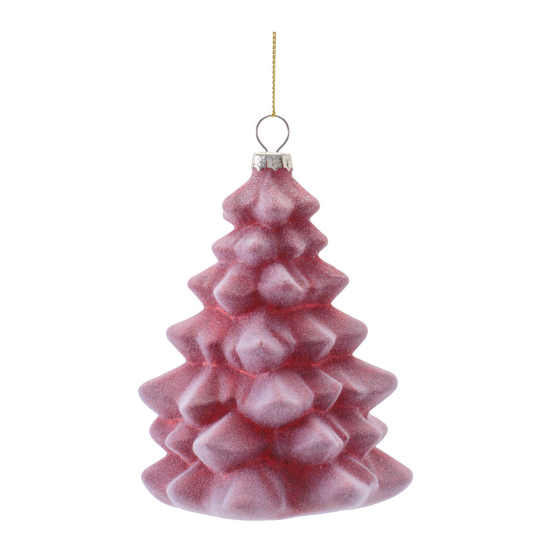 Ornements d'arbre en verre (ensemble de 6), Rouge