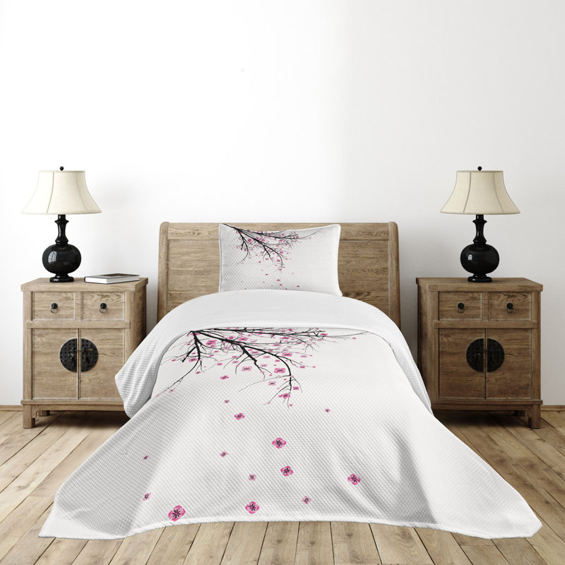 Ambesonne Ambesonne Floral Bedspread Cherry Blossom