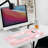 Keyboard Wrist Rest Large Mouse Pad Wrist Support For Computer, 4 In 1 Memory Foam Keyboard Pad Desk Mat Ergonomic Hand Rest Wrist Cushion For Home Office Gaming - Pink Marble