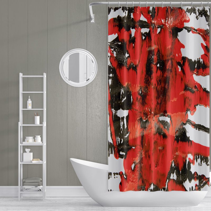 Rideau de douche simple abstrait, H 72 po x l 70 po