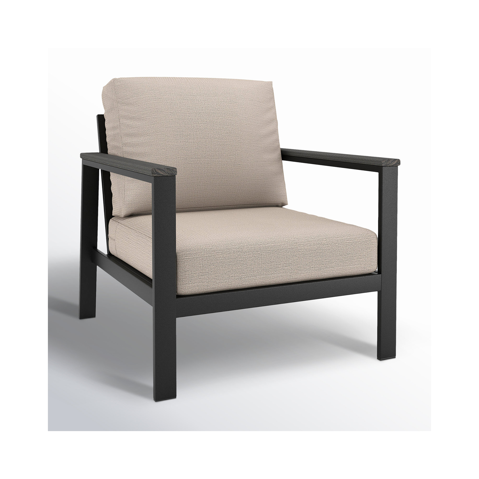 Townsend Outdoor Patio Lounge Chair with Sunbrella Cushions, Gray, Cast Silver Sunbrella®