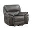 Fauteuil inclinable électrique moelleux de conception moderne de salon en microfibre grise avec port USB et cadre en bois massif 1pc