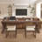 Tan Rectangular Solid Wood desk-109561858
