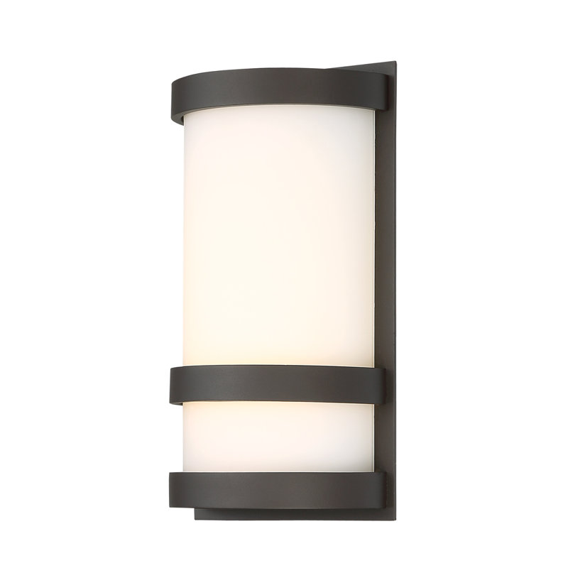Latitude 1-Light LED Outdoor Sconce, Bronze, 10" H x 6" W x 4" D, 12