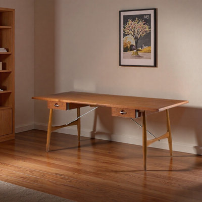 Bureau d'écriture en bois de frêne rétro