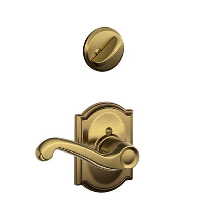 Flair Interior Lever and Single Cylinder Deadbolt Thumbturn Set (Exterior Portion Sold Separately)
