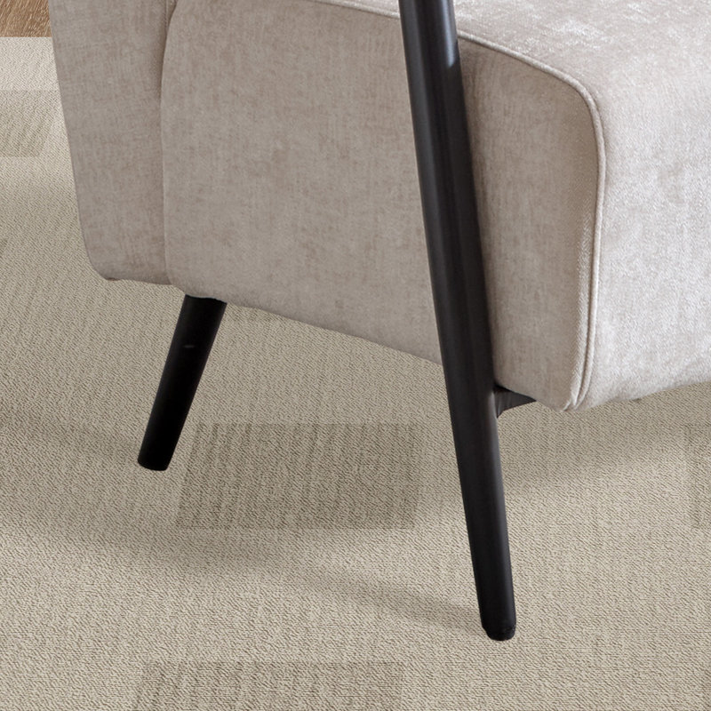 Fauteuil d'appoint rembourré avec structure en métal, Polyester beige