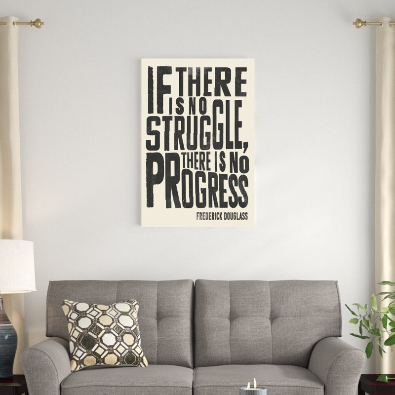 Citation de Frederick Douglass I, H 36 po x l 24 po x P 1,25 po, Imprimé à cadre doré, Blanc