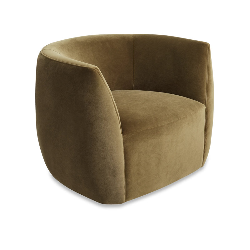Council Swivel Barrel Chair, Moss Velvet