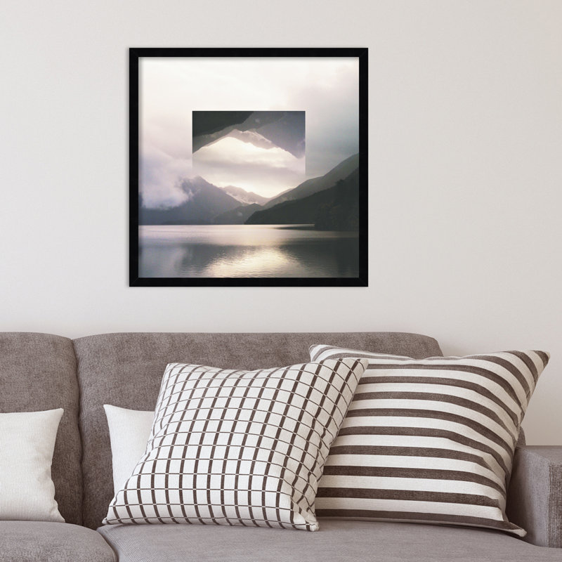 Reflected Landscape by Laura Marshall, 21" H x 21" W x 1" D, Black