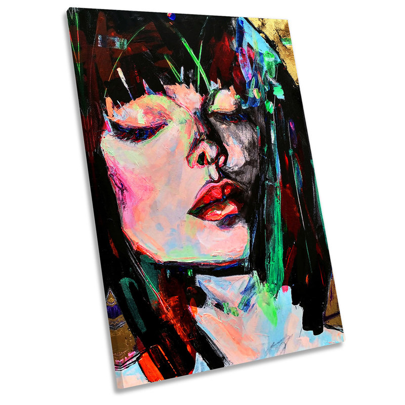 Fashion Model Face - Wrapped Canvas Painting, 91.4cm H x 61cm W x 4cm D