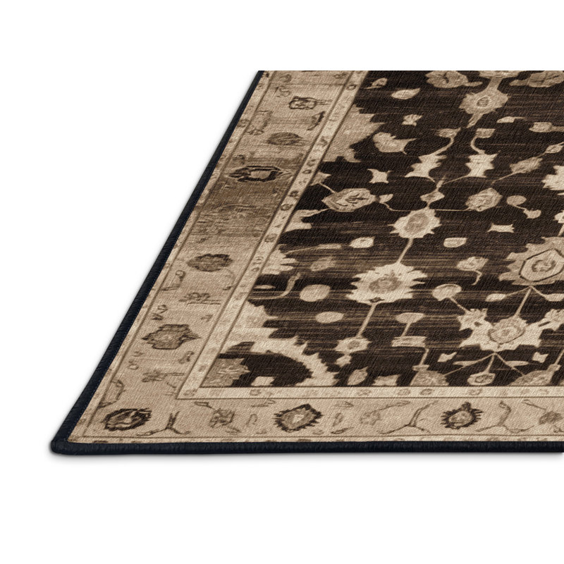 Tapis brun lavable à la machine, Rectangle 2 pi x 3 pi
