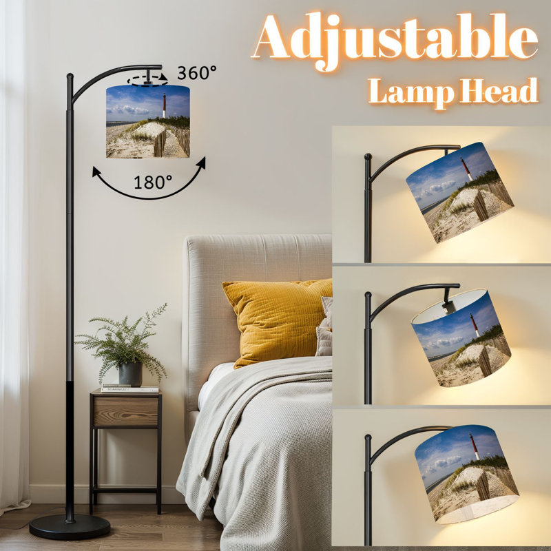 Lampe sur pied à arc avec abat-jour réglable Barnegat Phare sur la plage de sable de la clôture Lampe sur pied New Jersey