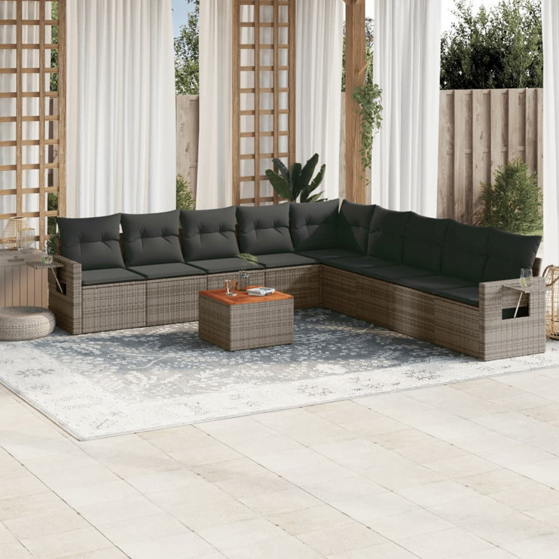 Ensemble de canapé de jardin Vidaxl gris