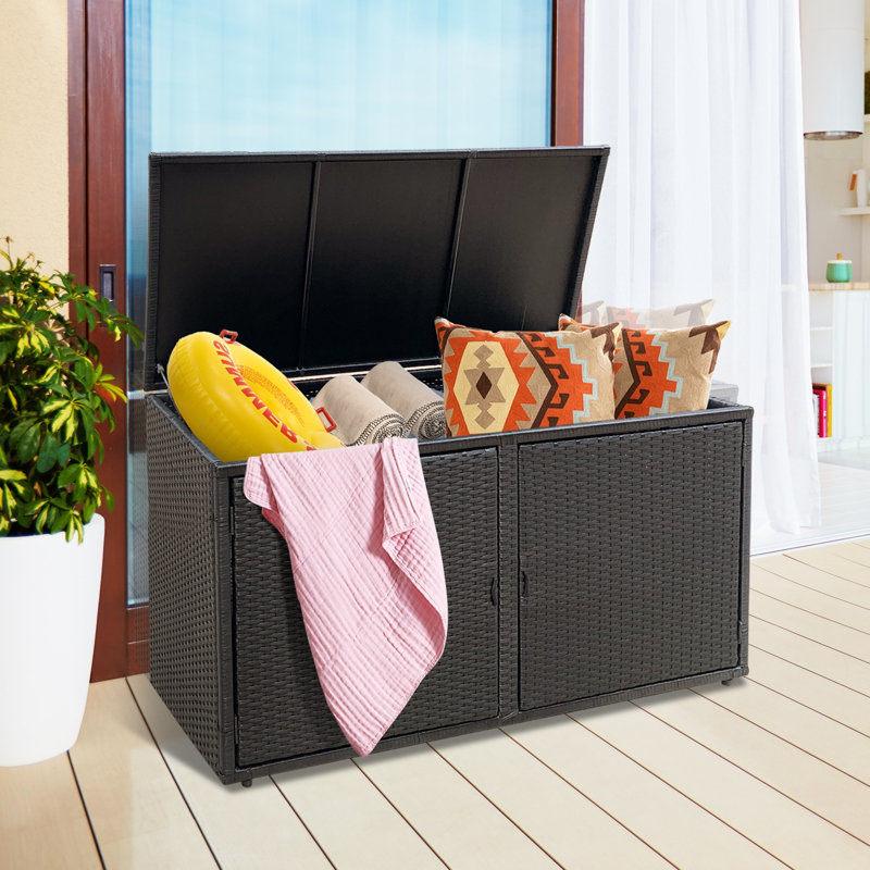 FORCLOVER 45'' W 88 Gallons Deck Box, Black