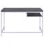 Bureau d'écriture rectangulaire gris et chrome patiné