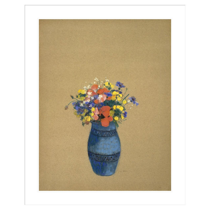 «Vase of Flowers» par Odilon Redon, impression giclée sur cadre, H 41,27 po x l 33,5 po