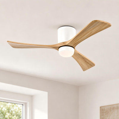 52" Modern White Ceiling Fan with Light