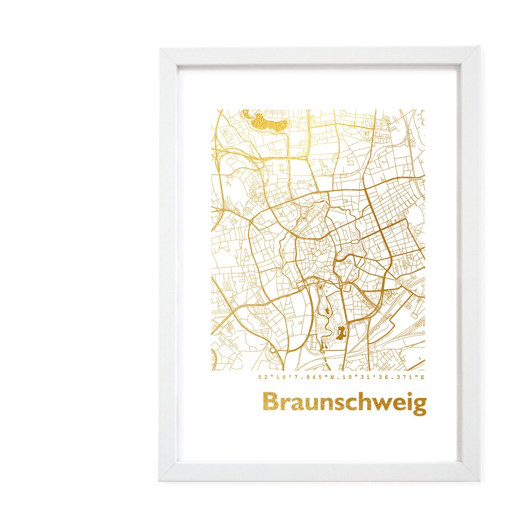 Gerahmtes Papierbild - Grafikdruck â€žBrunswick Mapâ€�