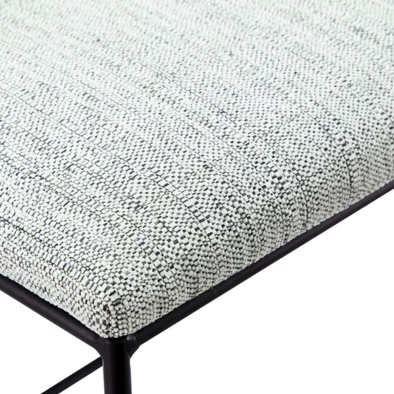 Élégant tabouret de comptoir - siège rembourré gris, pieds en métal noir mat, tissu d'assise élégant sans assemblage, structure, assemblage, meubles de cuisine