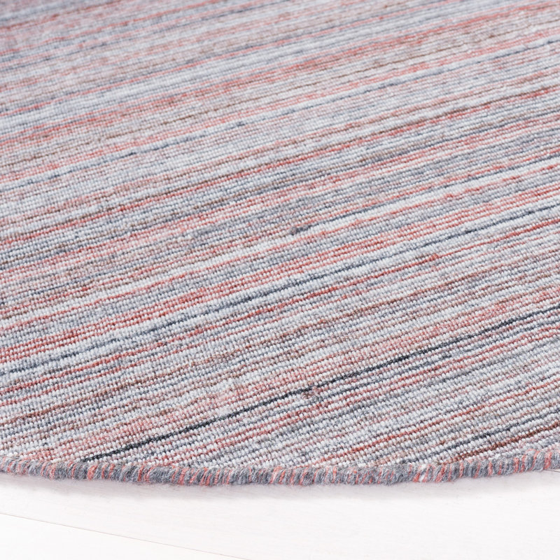 Dalkeith Flat Weave Performance Striped Rug, Round 6'