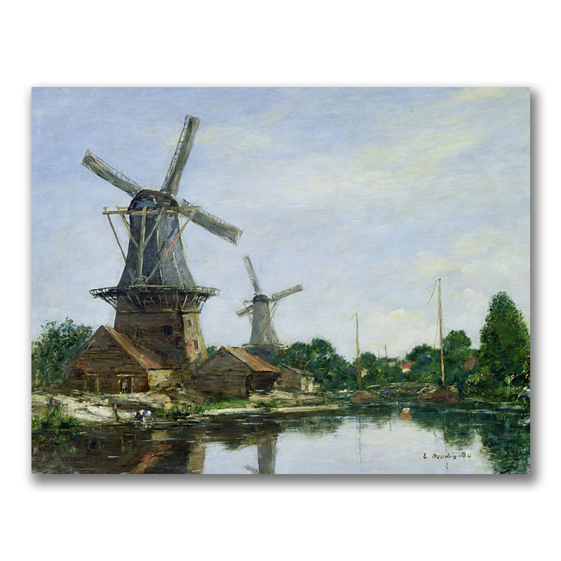 Reproduction d’art sur toile tendue "à vent néerlandais" par eugene boudin, H 18 po x l 24 po x P 2 po