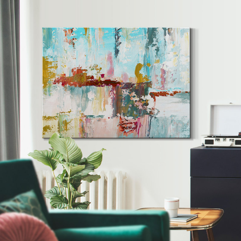 Color Block Splash - Impression sur toile tendue, H 12 po x l 8 po x P 1 po