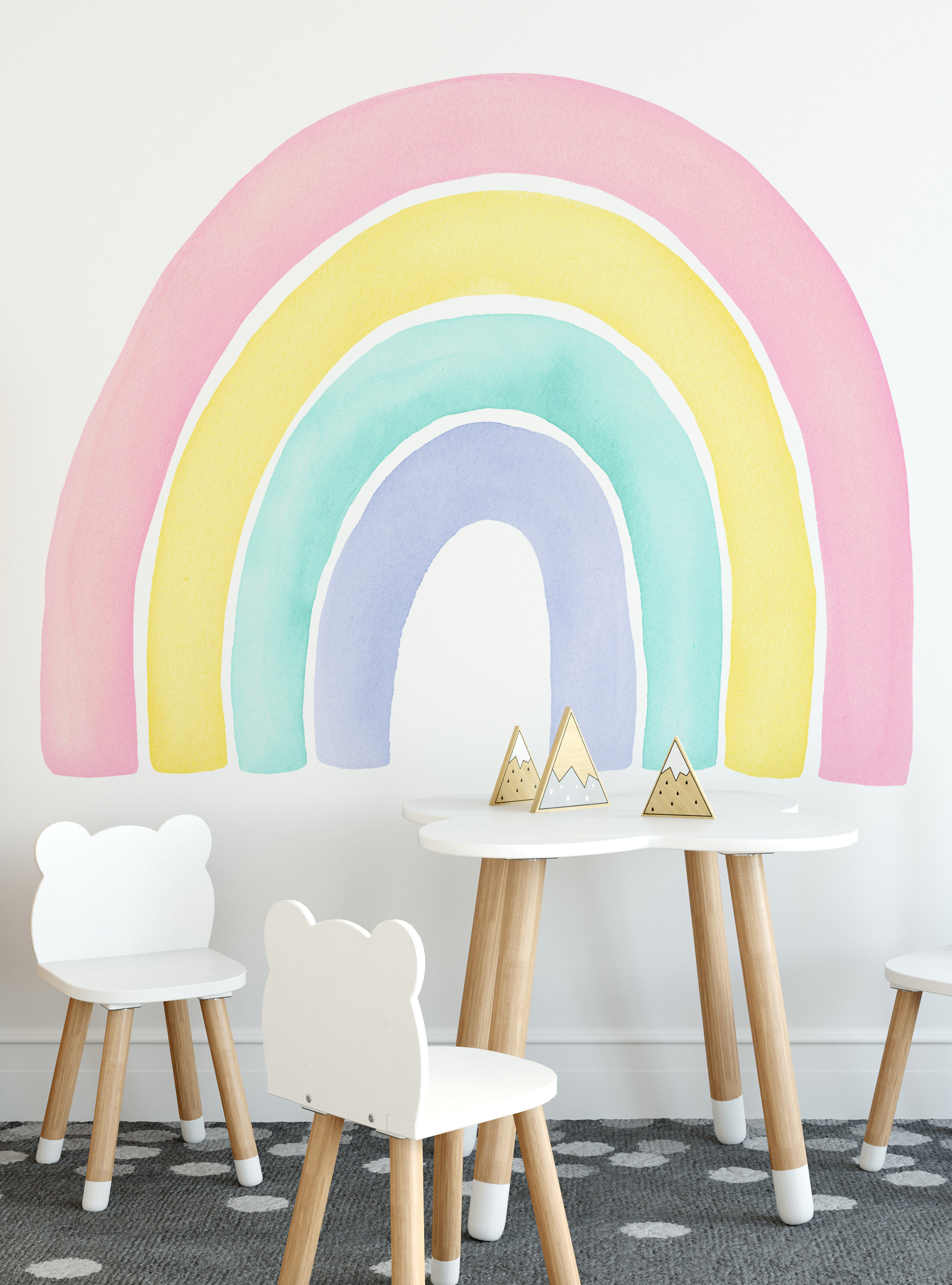 Watercolor Alphabet Wall Stickers - Peel and Stick - Rainbow