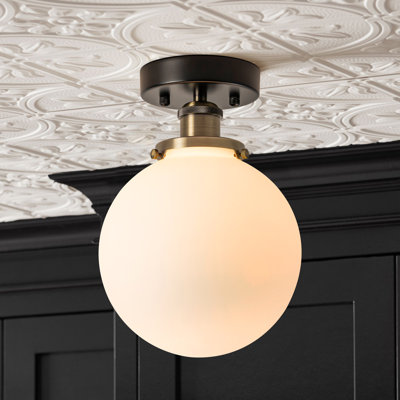 1 - Light Glass Sphere Semi Flush Mount