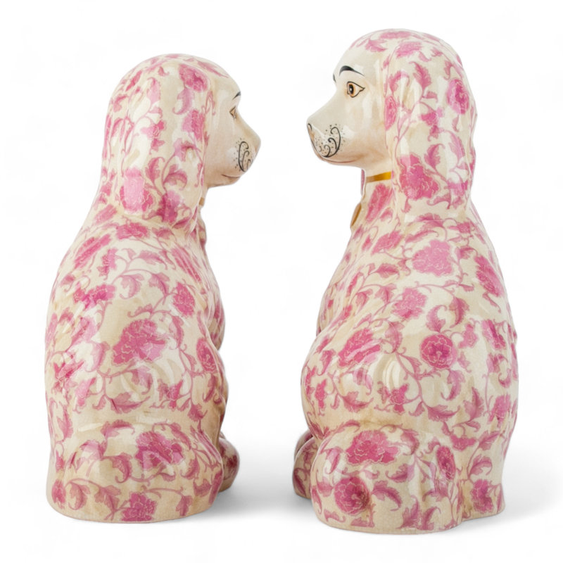 Porcelain Staffordshire Dog Figurines Pair