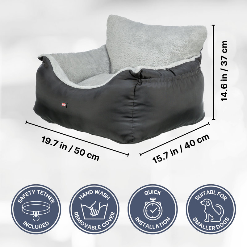 Convertible Black Soft Sided Pet Car Seat and Bed