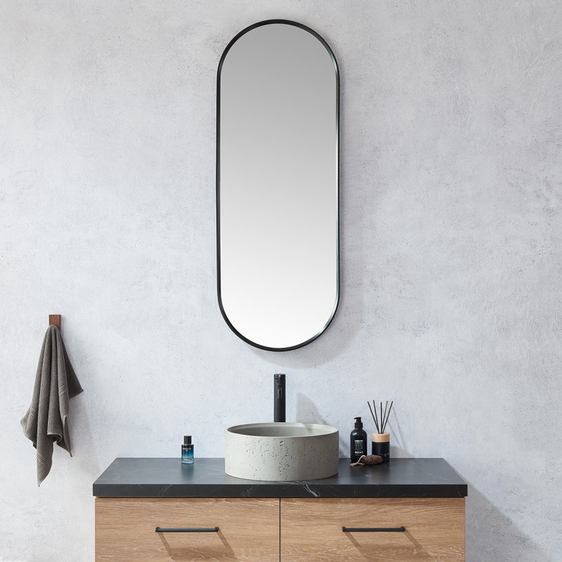 Miroir mural, Noir brossé