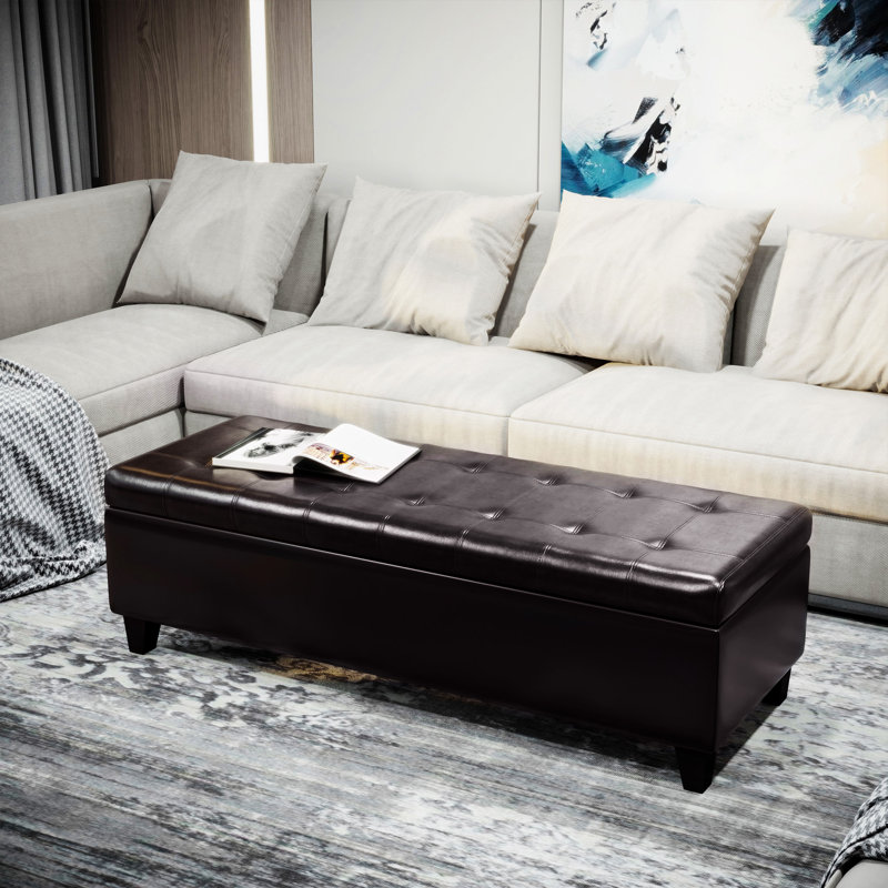 Banc de rangement avec repose-pieds Homcom, Brun