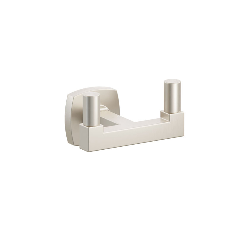 Emtek Select Double Hook w/ Soft Square Rosette, Square Stem & Smooth Tip, Satin Nickel