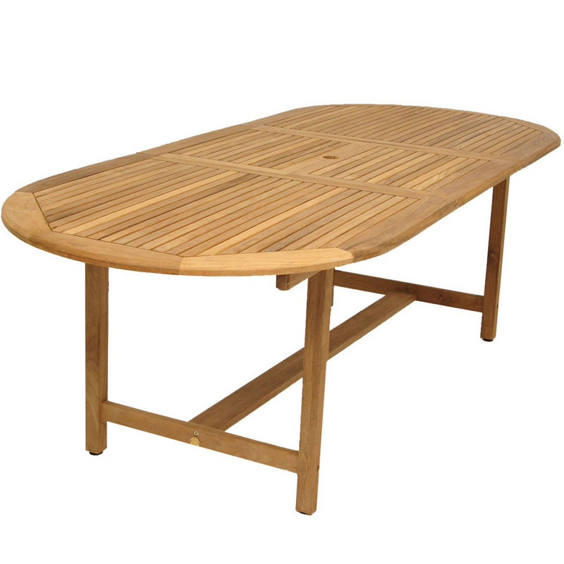 Bradley-John Extendable Oval Teak Outdoor Dining Table