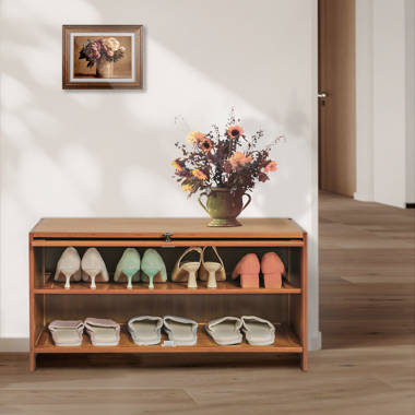 Shoe Storage Cabinet Organizer and 3 Flip Drawers for Entryway