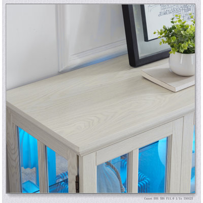 Vitrine à DEL avec vitrine antique avec portes en verre et tablettes réglables