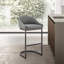 Tabouret de comptoir en métal noir avec similicuir gris