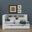 Multi-Functional Twin Wooden Daybed With Shelving, USB Charging Stations, And Extendable Trundle-1091049071
