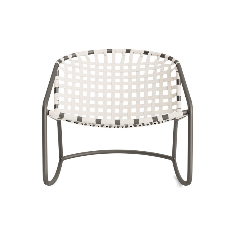 Kantan Outdoor Lounge Chair, Mica/White Suncloth Lace