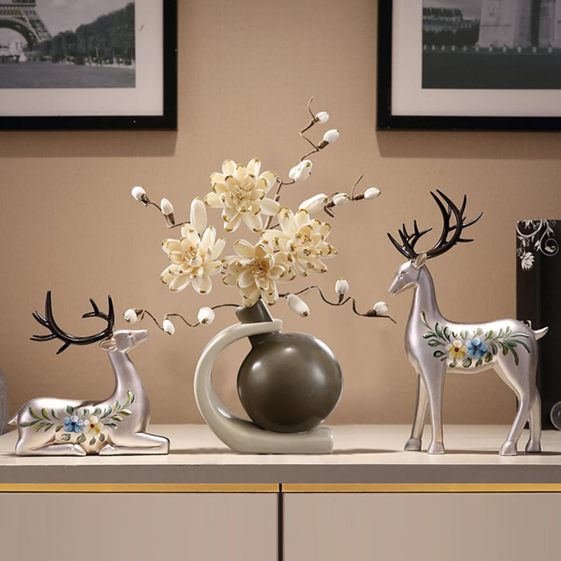Ensemble de fleurs artificielles Creative Silver Deer