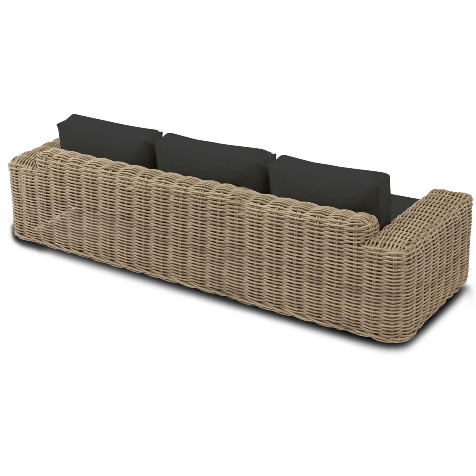 Admiral 89'' Wide Rectangle Patio Sofa with Cushions, Gray