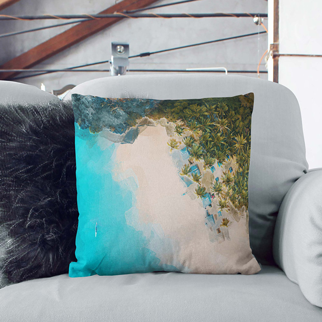 El Nido in the Philippines in Abstract Cushion with Filling