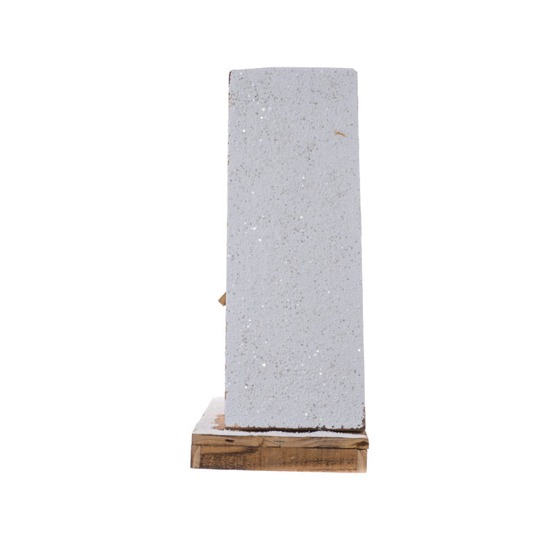 Maison triangulaire à DEL scintillante Smokey / bois blanc